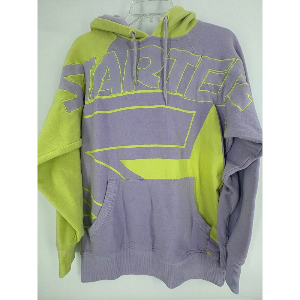 Starter Black Label Hoodie Pullover Lavender Yellow Colorblock‎ Size S